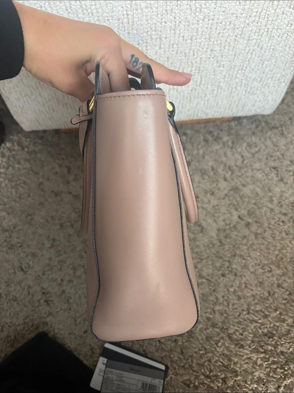 Prada Saffiano Leather Handbag in Cipria Gold Hardware (COMES WITH AUTH CARDS)